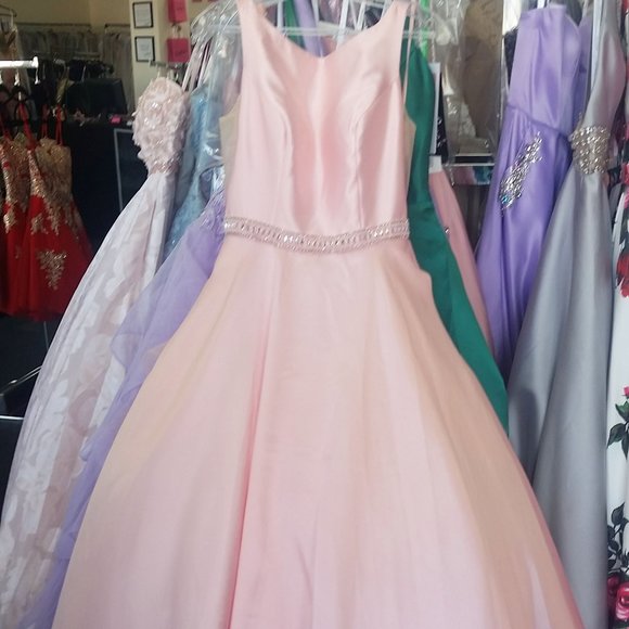 Blush Pink Ball Gown, Alyce 60113 Prom Dress - Picture 3 of 8